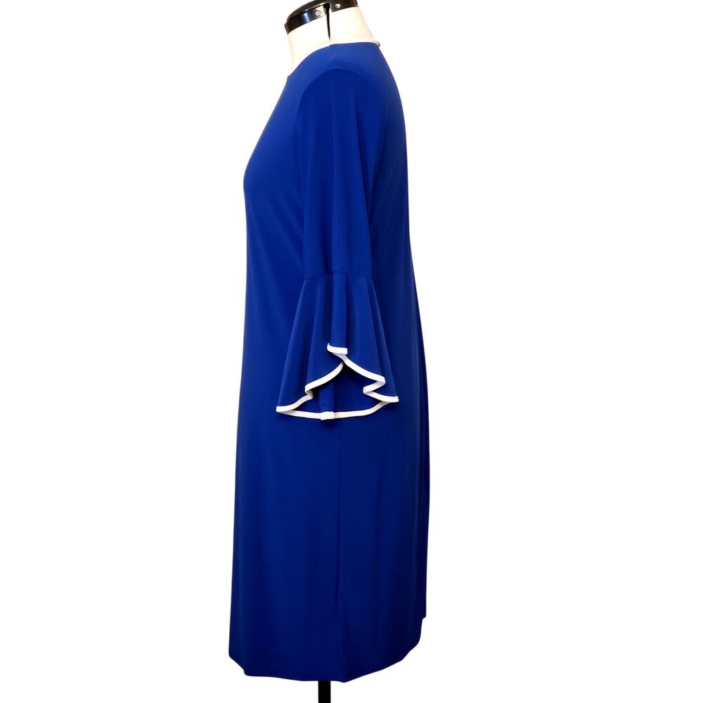 Appleseed's Navy Blue with White Trim Sheath Dress, Size XL - Picture 3 of 7